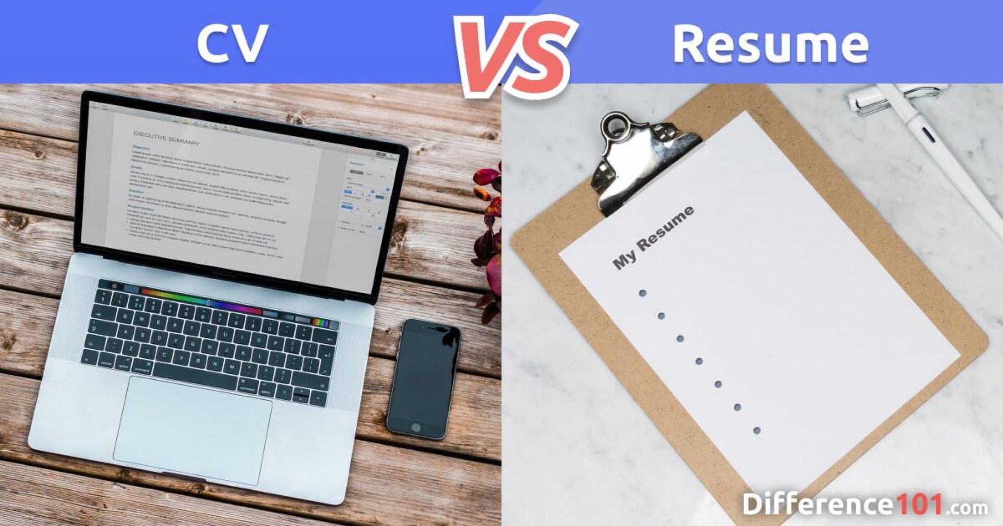 Cv vs resume what s the difference difference 101