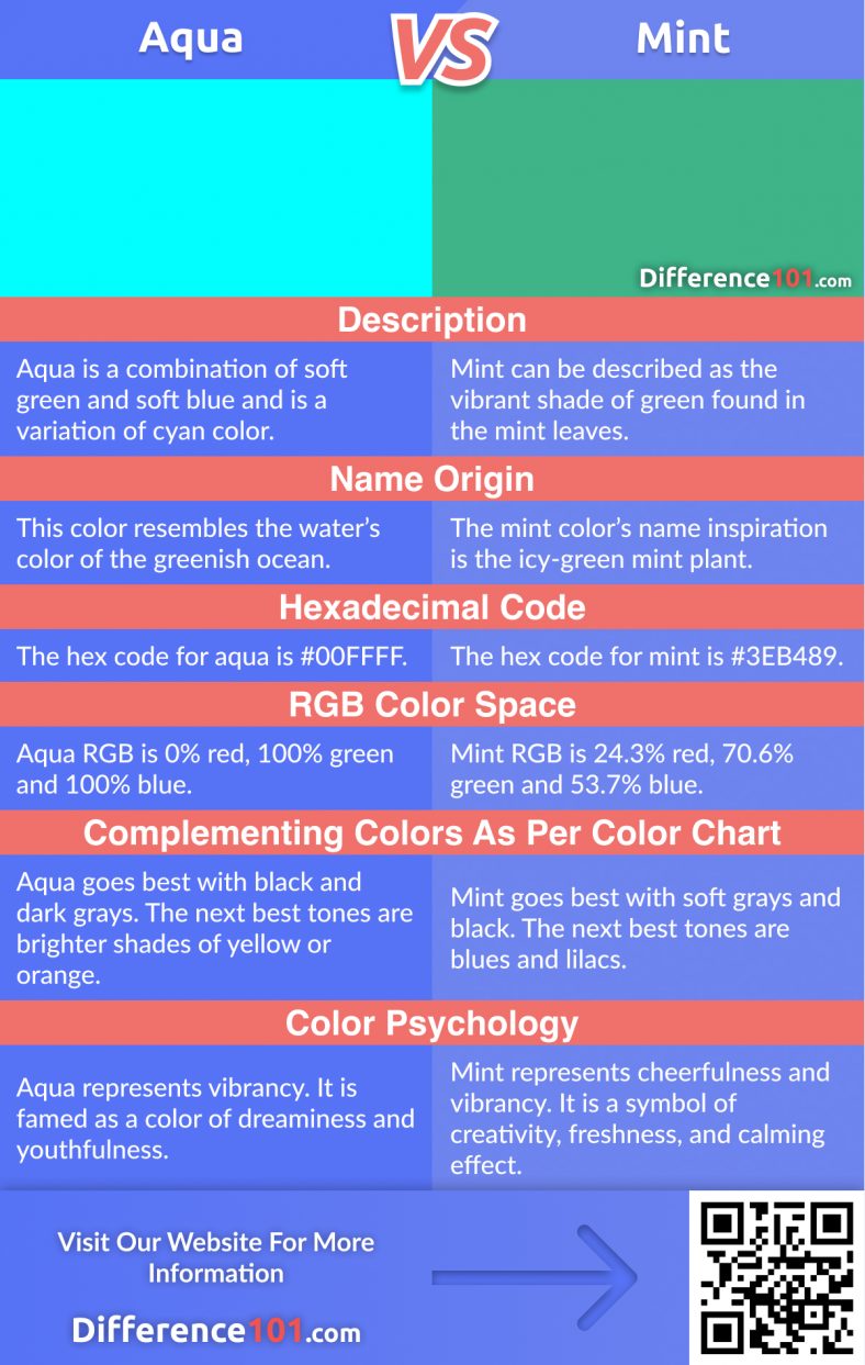 Teal vs Turquoise vs Aqua vs Mint 6 Key Differences To Know