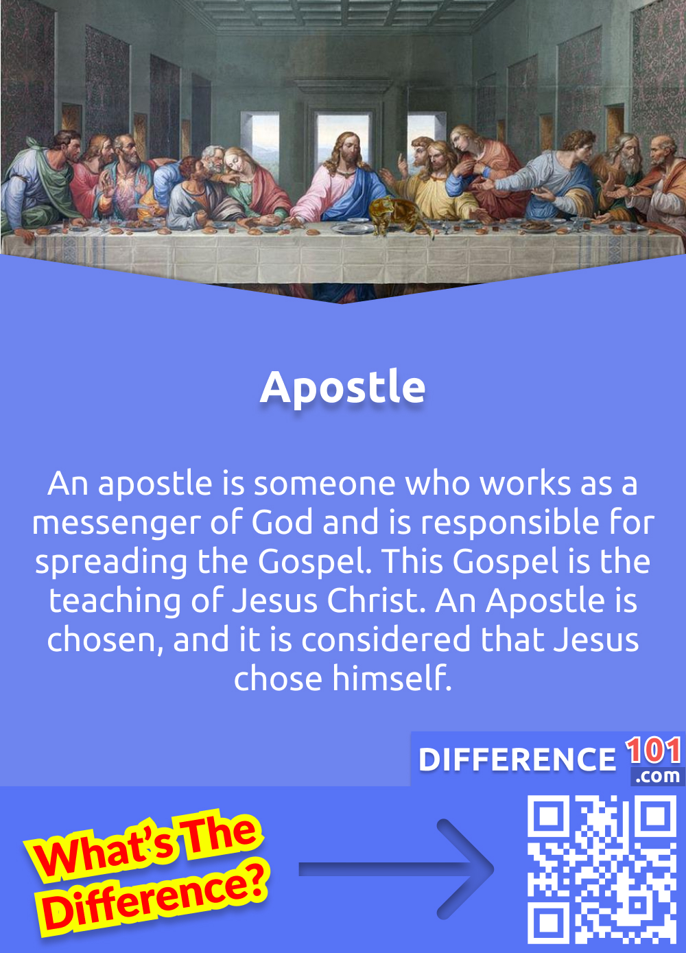 What Is an Apostle? An apostle is someone who works as a messenger of God and is responsible for spreading the Gospel. This Gospel is the teaching of Jesus Christ. An Apostle is chosen, and it is considered that Jesus chose himself.