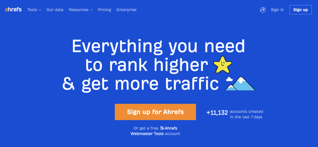 Ahrefs Home Page - Difference 101