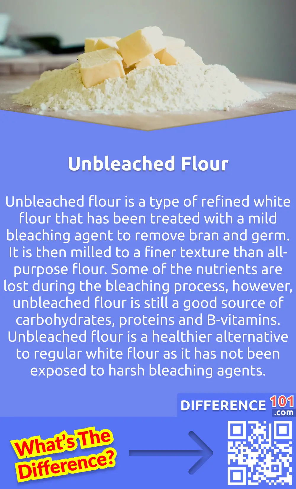 What Is Unbleached Flour? Unbleached flour is a type of refined white flour that has been treated with a mild bleaching agent to remove bran and germ. It is then milled to a finer texture than all-purpose flour. Some of the nutrients are lost during the bleaching process, however, unbleached flour is still a good source of carbohydrates, proteins and B-vitamins. Unbleached flour is a healthier alternative to regular white flour as it has not been exposed to harsh bleaching agents. Unbleached flour is suitable for many baking recipes such as cakes, cookies, biscuits and breads. It is also a great substitute for whole wheat flour in recipes, as it offers a lighter texture and a milder flavor. Unbleached flour is an essential ingredient in many baking recipes and can be used to create delicious baked goods.