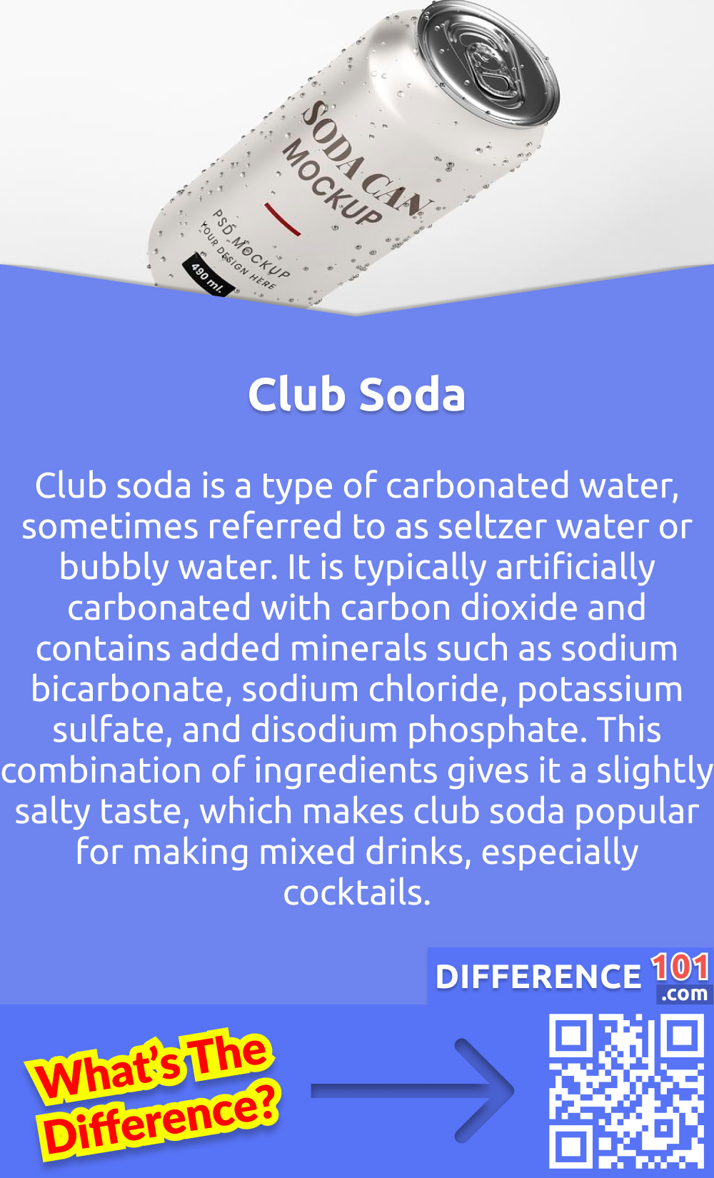 What Is Club Soda? Club soda is a type of carbonated water, sometimes referred to as seltzer water or bubbly water. It is typically artificially carbonated with carbon dioxide and contains added minerals such as sodium bicarbonate, sodium chloride, potassium sulfate, and disodium phosphate. This combination of ingredients gives it a slightly salty taste, which makes club soda popular for making mixed drinks, especially cocktails. Club soda is also a popular choice for individuals who are looking for a healthier alternative to soft drinks. It contains fewer calories and no added sugars, which makes it a great choice for those looking to reduce their sugar intake. In addition, club soda can also act as a digestive aid, as the added minerals help to break down food.