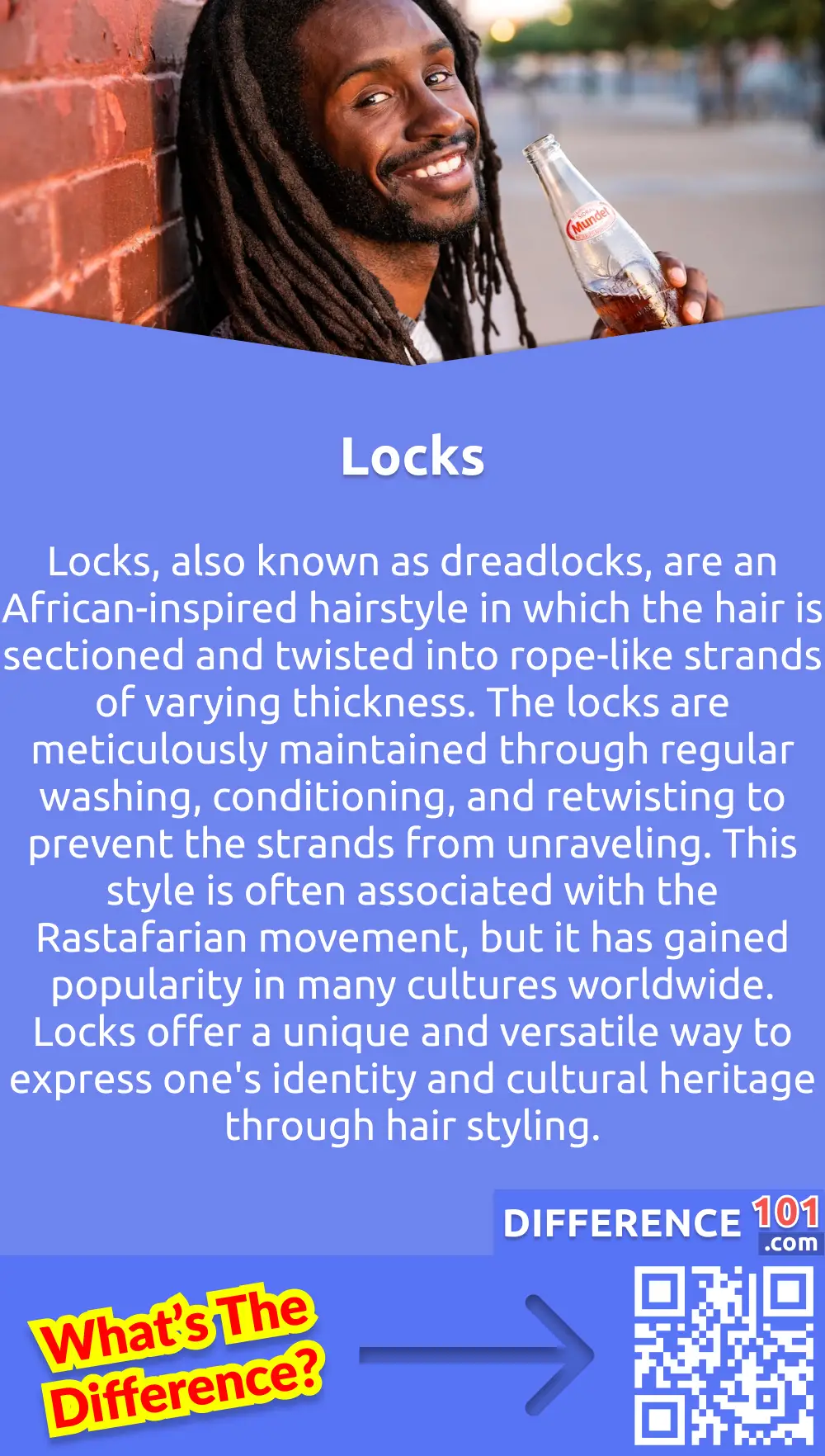 What Is Locks? Locks, also known as dreadlocks, are an African-inspired hairstyle in which the hair is sectioned and twisted into rope-like strands of varying thickness. The locks are meticulously maintained through regular washing, conditioning, and retwisting to prevent the strands from unraveling. This style is often associated with the Rastafarian movement, but it has gained popularity in many cultures worldwide. Locks offer a unique and versatile way to express one's identity and cultural heritage through hair styling. Whether created with natural or synthetic hair, locks can be adorned with beads, cowries, and other decorative elements to enhance their beauty. Overall, locks are a fascinating and iconic hairstyle that continues to captivate people all over the world.