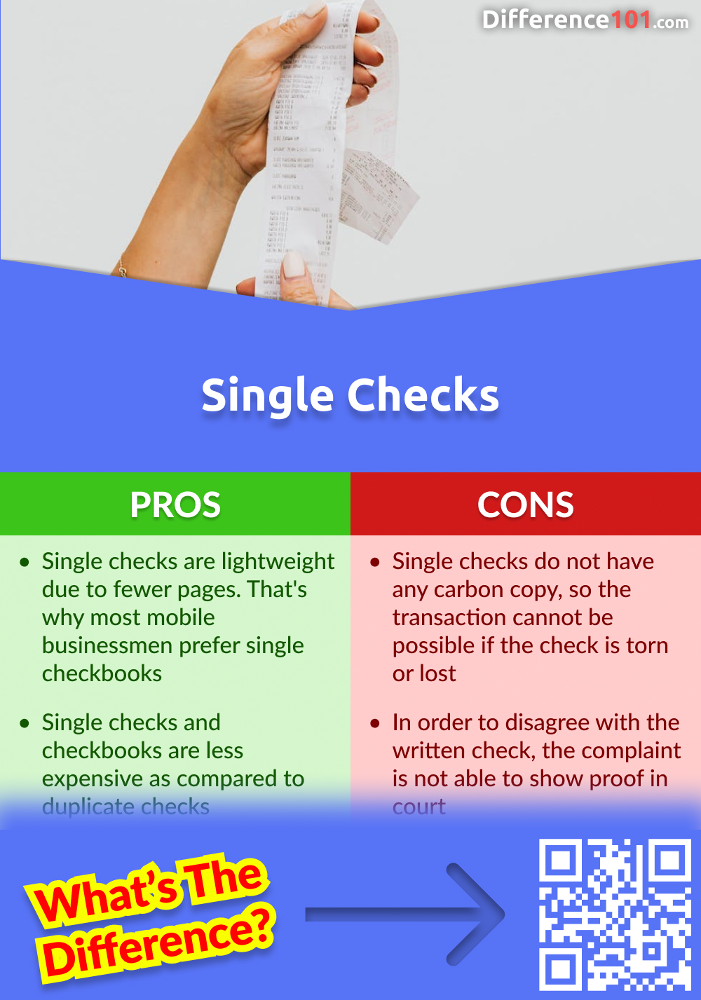 Single Checks Pros and Cons