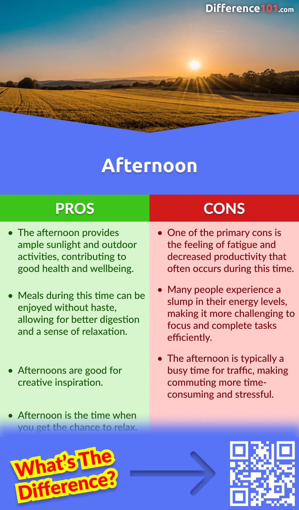 Afternoon Pros & Cons